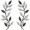 2 Pieces Metal Tree Leaf Wall Decor Vine Olive Branch Leaf Wall Art Living Room, Hallway Wall Decor Outdoor Decoration(Pastel Colors)